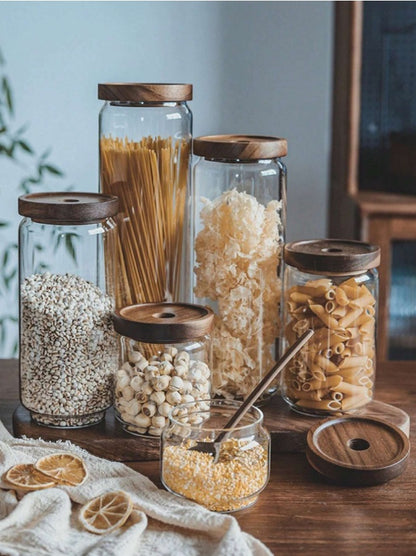 Frascos com tampa de madeira Colipo