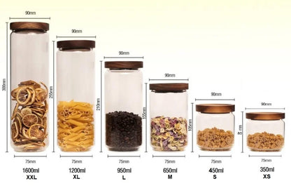 Frascos com tampa de madeira Colipo